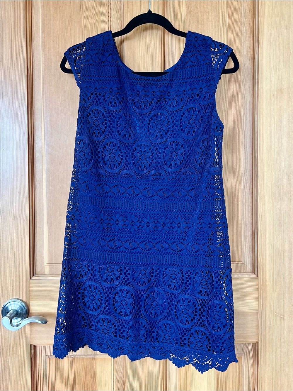 Xhilaration Dark Blue Sleeveless Lace Dress